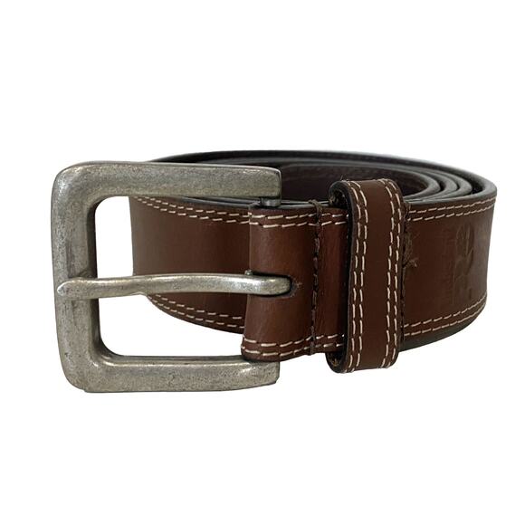Timberland PRO Men’s Brown Belt Size 40 Genuine Full Grain Leather Distressed - Picture 5 of 16